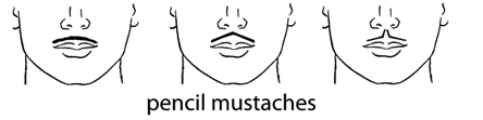pencil mustaches